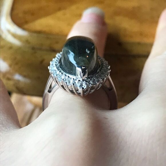 Natural Labradorite Sterling Silver Ring Size 7 - Picture 2 of 8